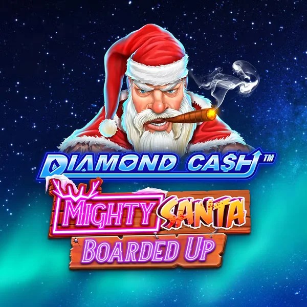 Diamond Cash Mighty Santa Boarded Up game by Greentube – logo hosted on Vegasino Casino