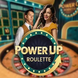 PowerUP Roulette slot logo by Pragmatic Play at Vegasino Casino